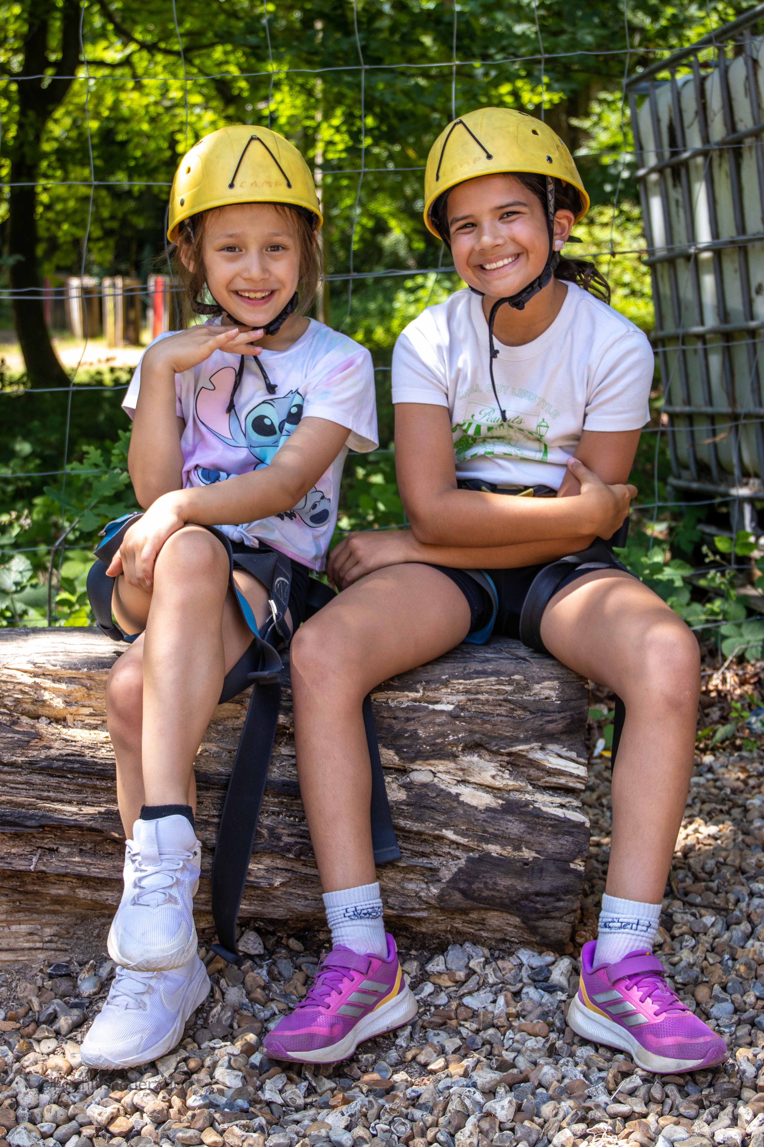 Two friends pose