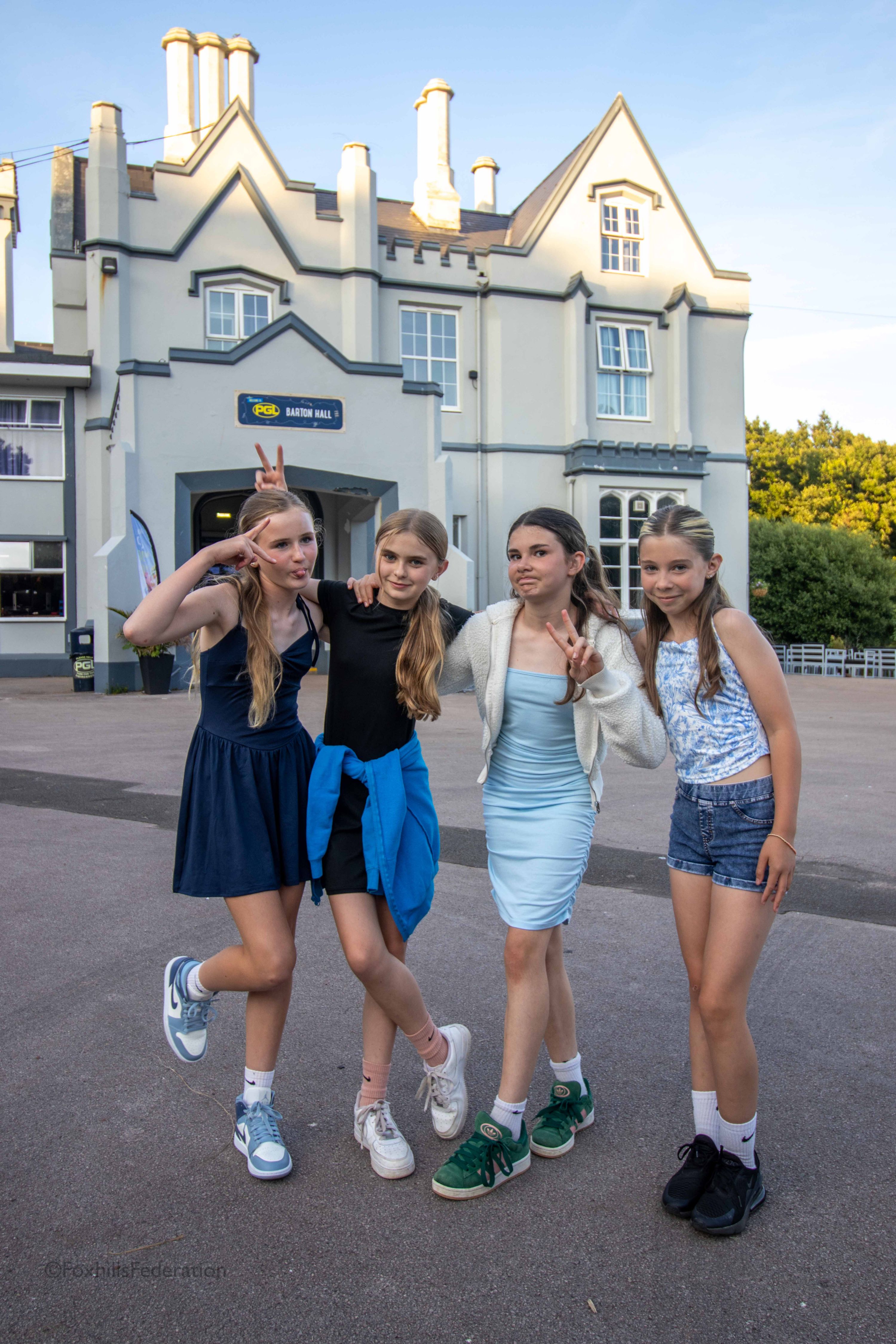 A group of children pose before the disco