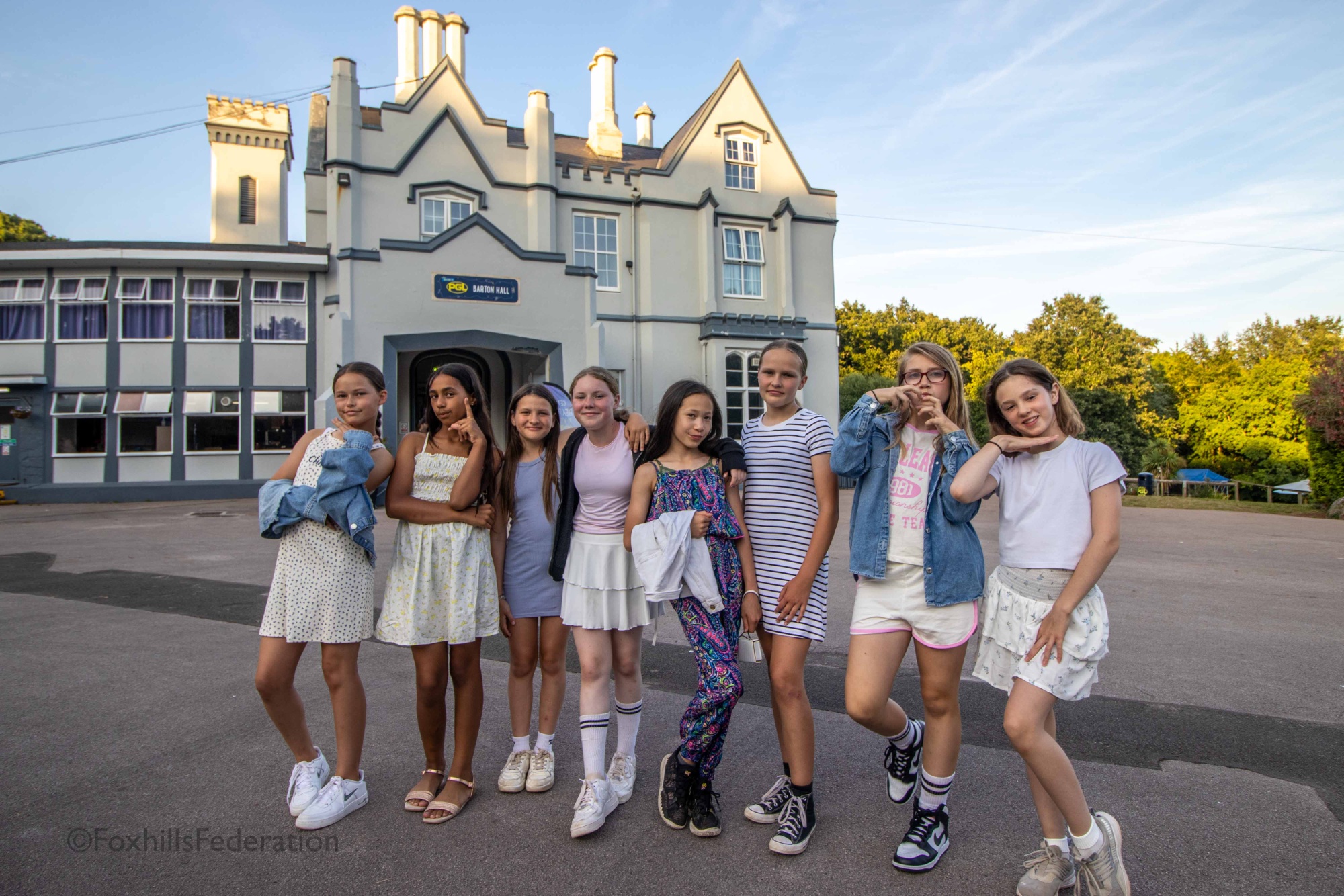 A group of children pose before the disco