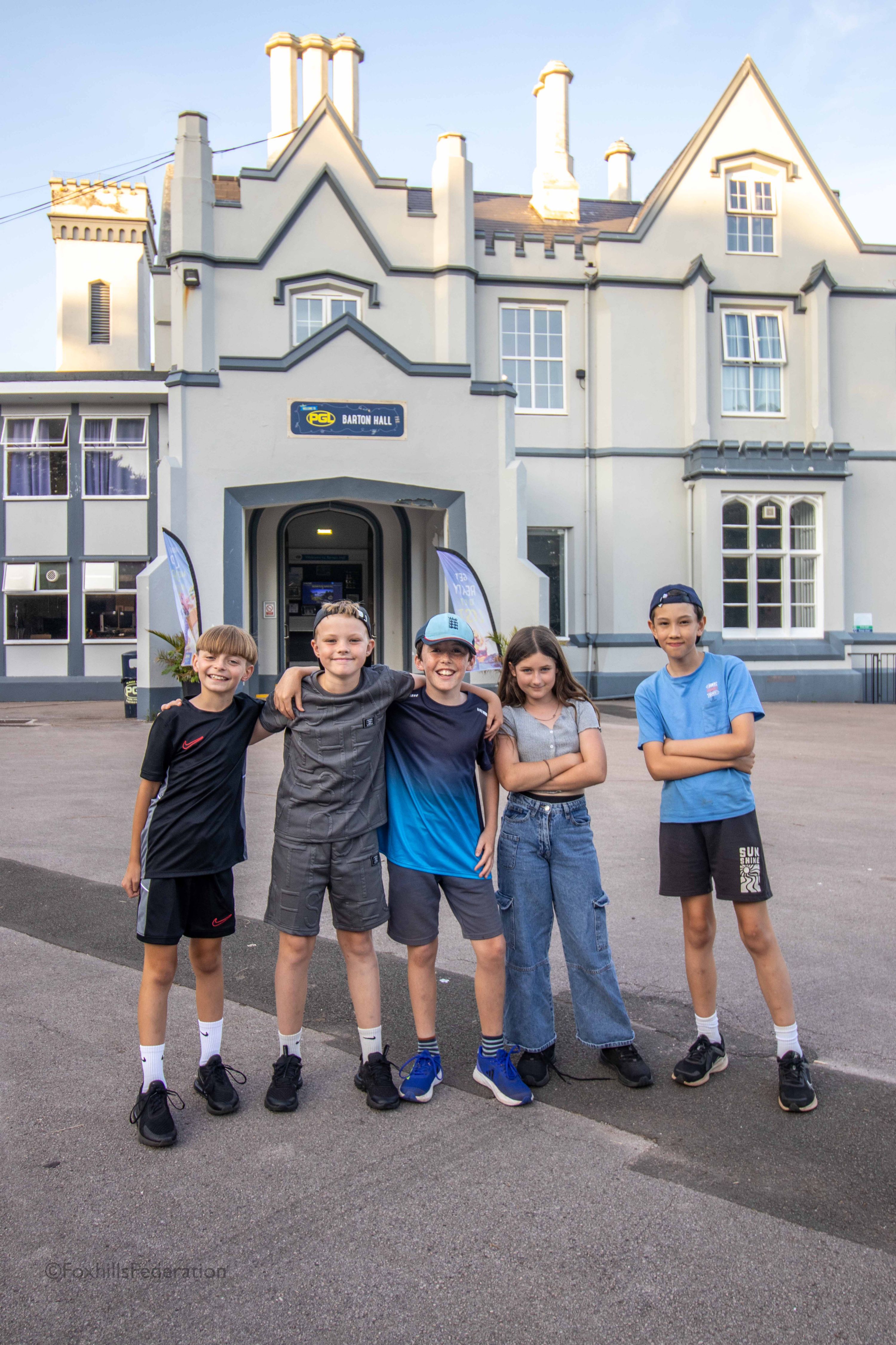 A group of children pose before the disco