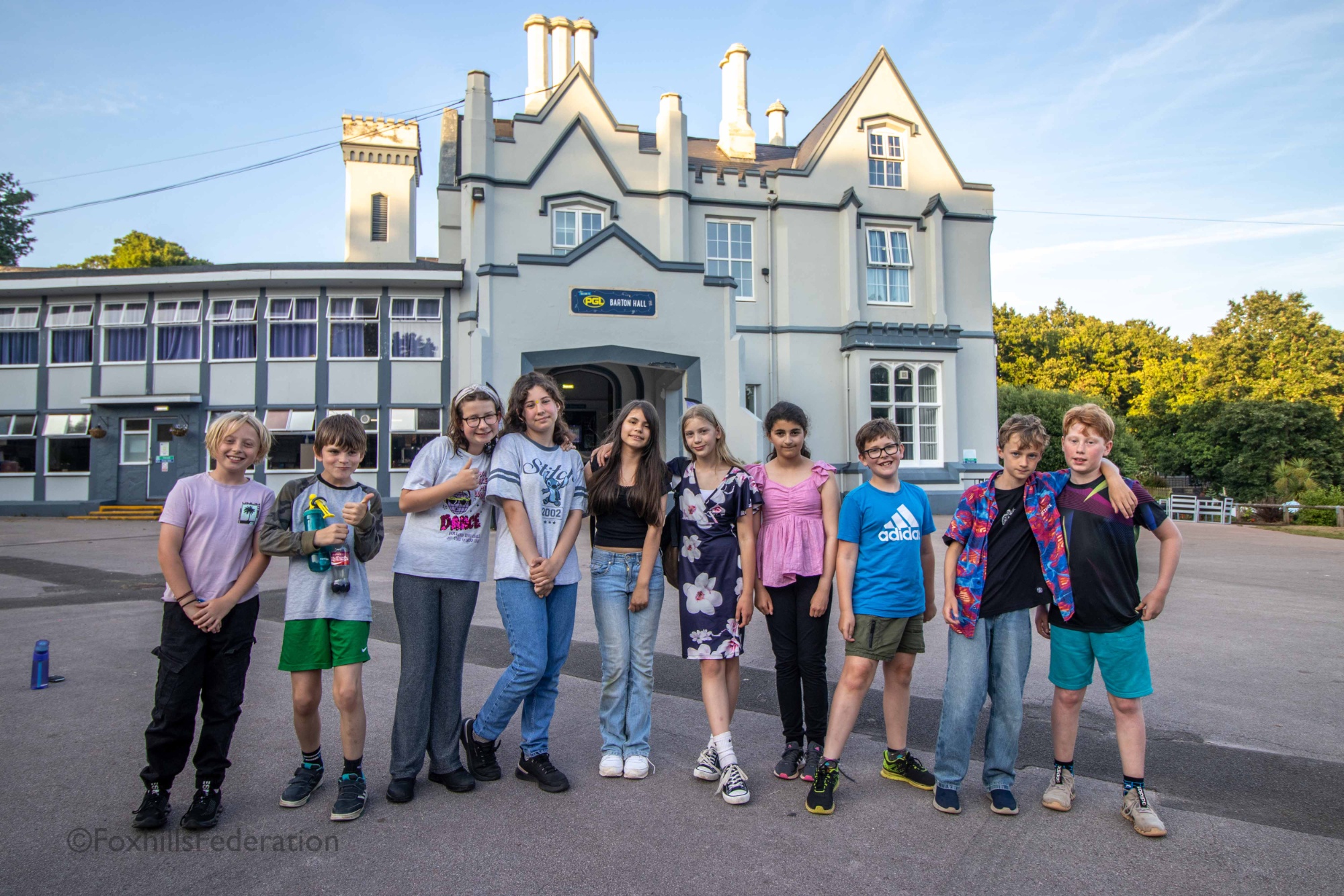 A group of children pose before the disco