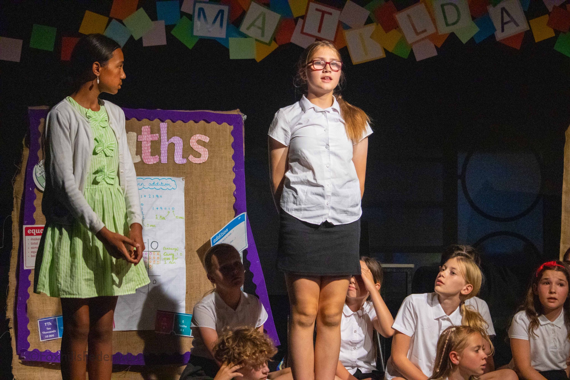 A child is forced to spell a word by Miss Trunchbull