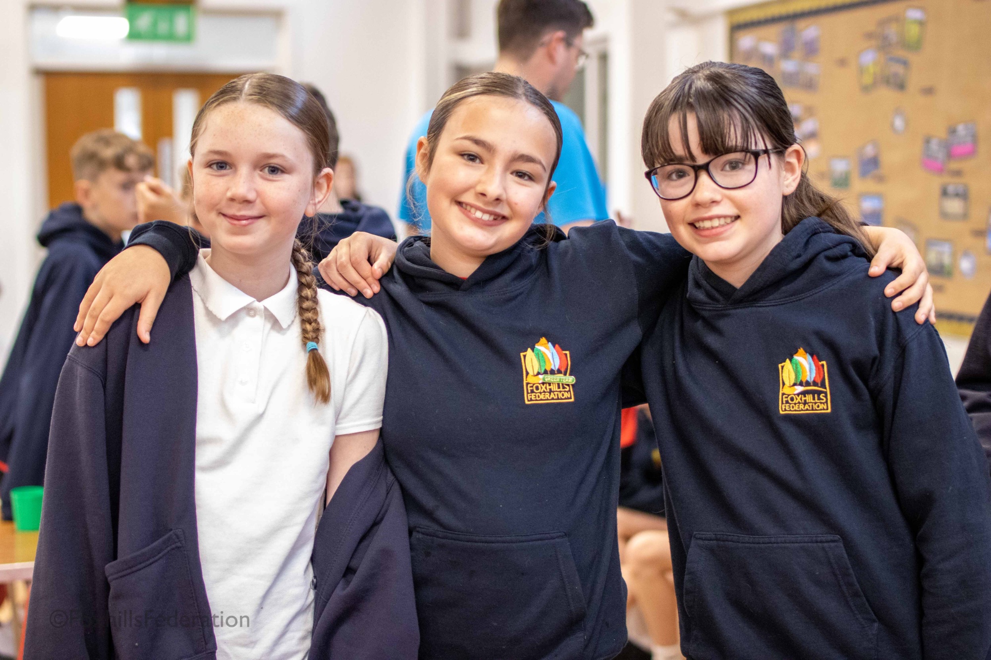 A group of girls relax before their SATs exam