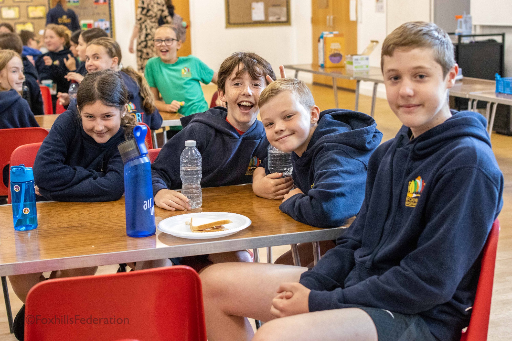 A group of children relax before their SATs exam