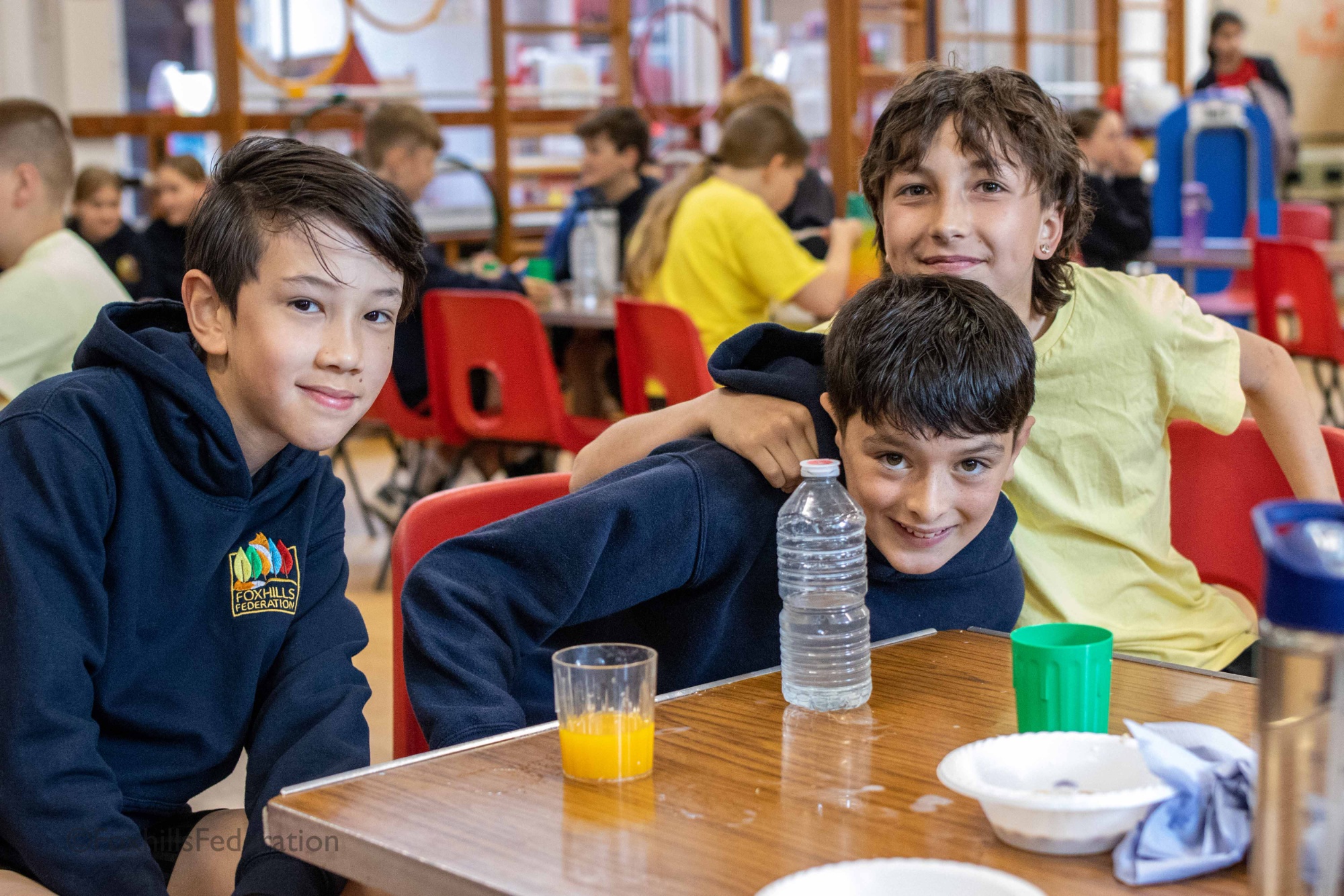 A group of boys relax before their SATs exam