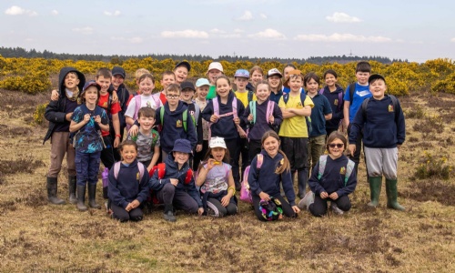 Hawthorn class pose for a photo in the New Forest